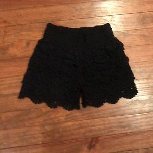 Black lace shorts